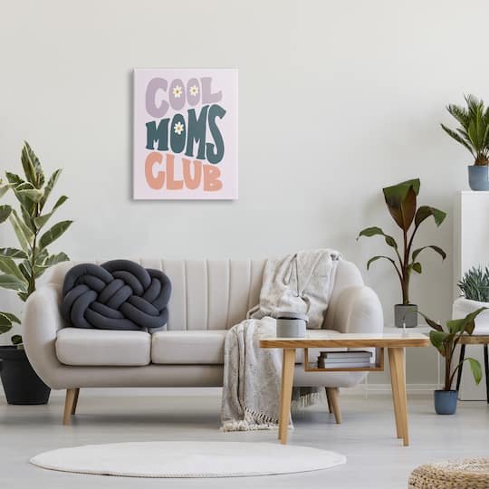 Stupell Industries Cool Moms Club Floral Phrase Canvas Wall Art